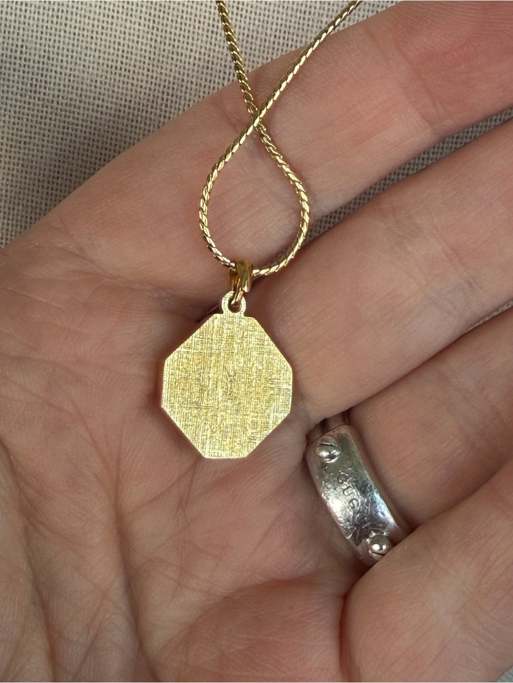 YSL Vintage Two Tone Pendant Necklace - Picture 4 of 5